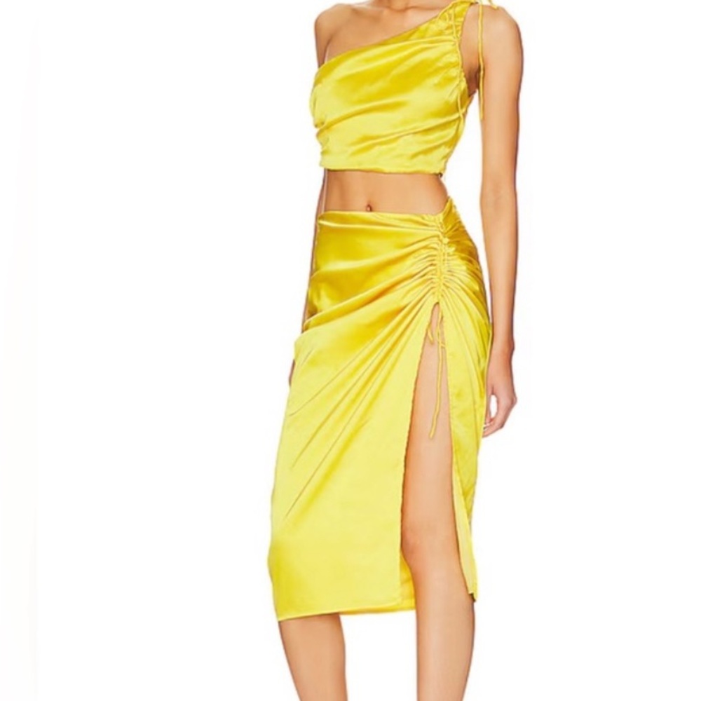 Yellow Satin Women's Skirt Superdown